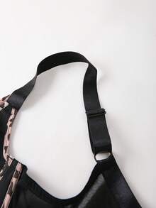 Sujetador con aros y decoración de lazo con calado para mujer de talla grande - Negro - Ver 5