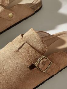 Solecia Women's Casual Slip-On Mules With Buckle Design For Christmas - Camel - View 5
