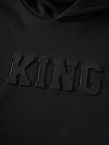 Mirajuku 少年男孩休閒連帽衫,具有凸起字母印花