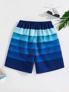 SHEIN Maillot de bain rayé bleu pour adolescent, confortable, à la mode, polyvalent et doux, idéal pour le quotidien, le sport, les vacances à la plage, les festivals de musique, les vacances, le printemps et l'été. - Bleu azur - Voir 9