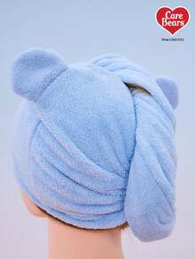 Care Bear X Joivida 1个熊脸刺绣干发帽 蓝色亲肤吸水卡通造型毛巾 - 藍色 - 查看 2