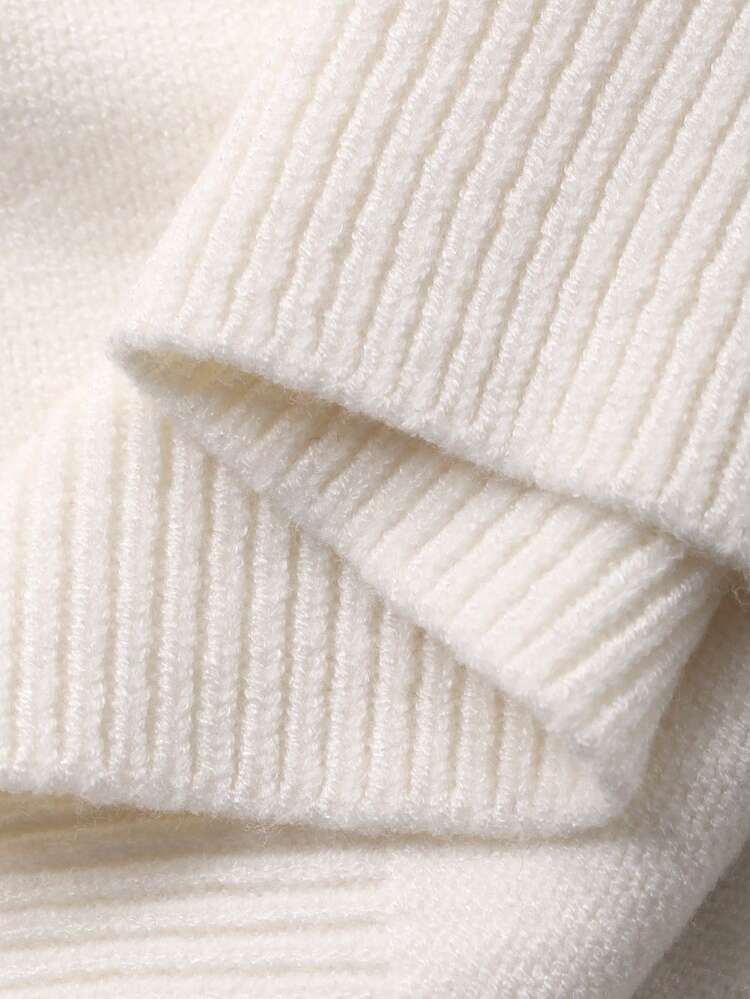 Women's Solid Color Loose Fit Hooded Long Sleeve Casual Elegant Knit Sweater, Autumn/Winter