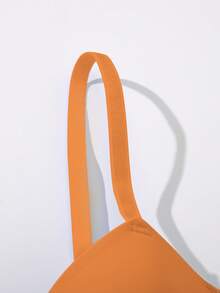 Cute Casual Yellow Push Up Bra With Fabric Material And Cup Detail