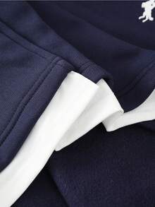 Vacaura 2件套青少年春秋季二合一圆领长袖T恤套装（含T恤和裤子），运动休闲时尚装扮