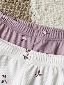 SHEIN 4pcs Baby Girls Autumn Fashion Elegant Sweet Cute Cap Sleeve Long Sleeve Top And Pants Set - Multicolor - View 6