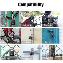 1PC Smart Fingerprint Padlock, USB Fast Charging, Long Battery Life, Can Record 20 Sets Of Fingerprints, Waterproof And Rust-Proof, Can Be Used In Various Scenarios Such As Gates, Schoolbags, Bicycles, Lockers, Etc. Stainless Steel Material, Thickened And Not Easy To Deform - Multicolor - View 9