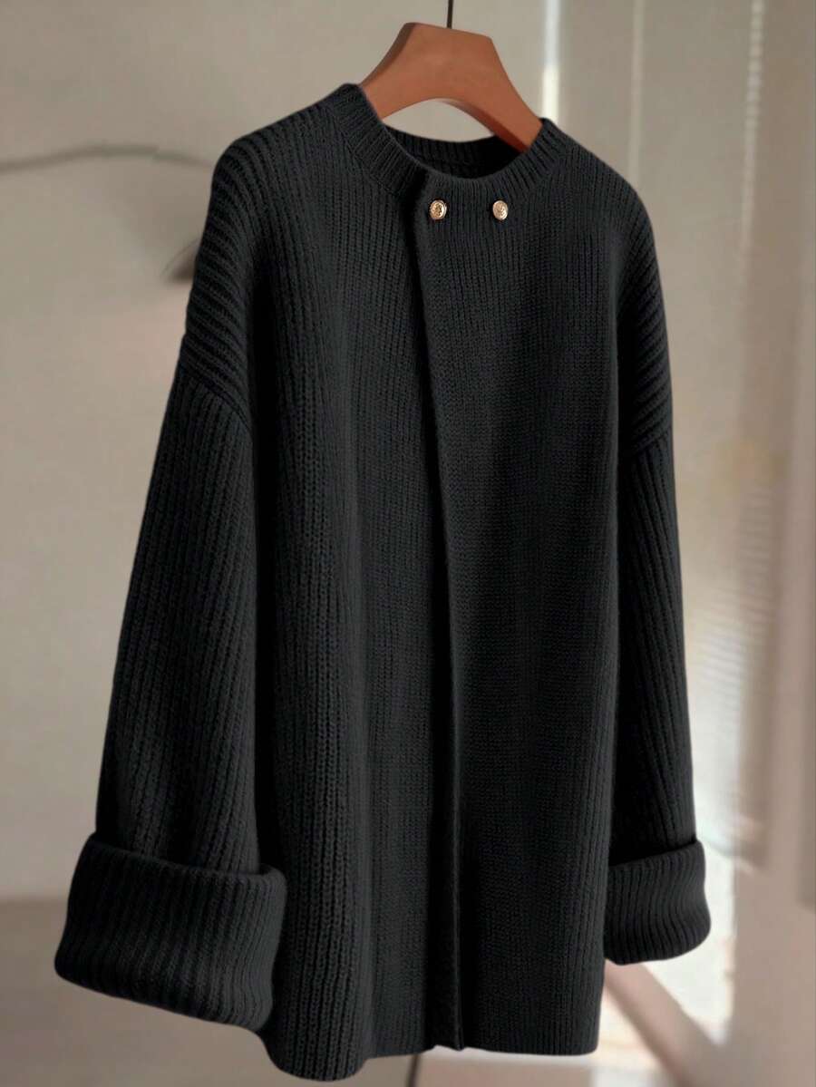 GlowEve New Minimalist Fashion Knit Cardigan, Versatile & Chic European Style