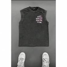 PLAYERA ANTISOCIAL SPIDERMANROSA SIN MANGAS DESLAVADA T-SHIRTT CAMISA CAMISETA POLO REMERA MODA STREETWEAR CALLE MODA CASUAL TENDENCIAA GYM DEPORTE AIRE LIBRE CÓMODO COCHE - Negro - Ver 2