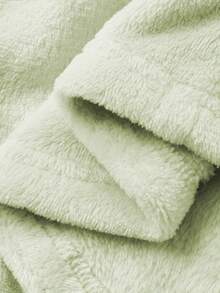 DAZY Women's Long Plush Fluffy Lace Ruffle Hem Patchwork Bathrobe, Winter - Mint Green - View 7