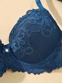 3pcs/Set Lace Women's Underwire Bra, Valentine's Day - Multicolor - View 3