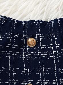 Serisse Kids Tween Girl Urban Chic Plaid Single-Breasted Long Sleeve Jacket And Shorts Set