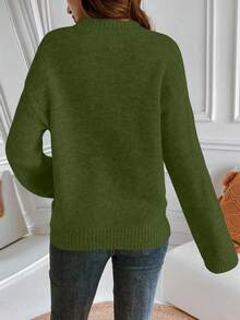 EMERY ROSE Upgraded Premium Thick Women's Olive Green Turtleneck Sweater - Olive Green - View 2