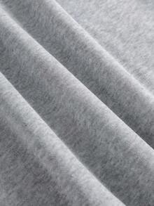 Resyla Cartoon-Printed Casual Sweatpants For Women In Autumn And Winter, Fleece And Thickened, Warm And Versatile Tight-Fitting Pants - Light Grey - View 5