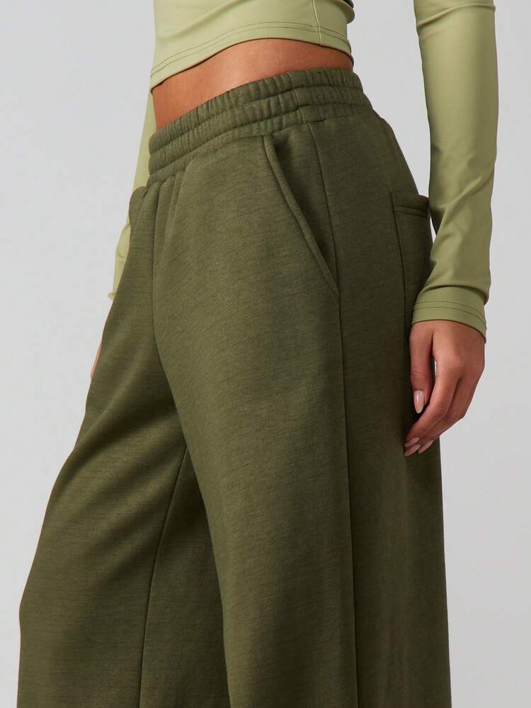 MISSGUIDED Women Wide Leg Sweatpants With Side Pockets Relaxed Fit Casual Lounge Pants Comfortable Elastic Waistband Joggers For Everyday Wear