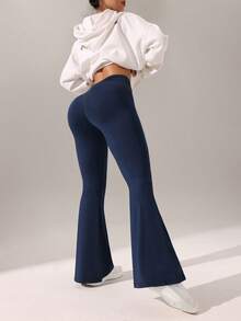 SHEIN Sports Conjunto de pantalones de yoga de estilo básico para mujer - Multicolor - Ver 2