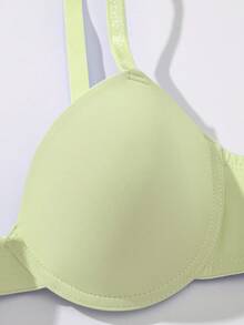 DesireSculpt Mint Green Fabric Casual Push Up Bra For Women With Underwire Support - Mint Green - View 4