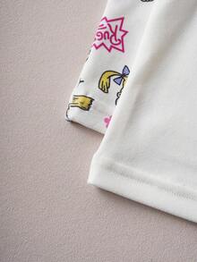 Nick 90s | SHEIN 2pcs Young Girl Cartoon Figure Graphic Camisole & Undershirt Set - White - View 4