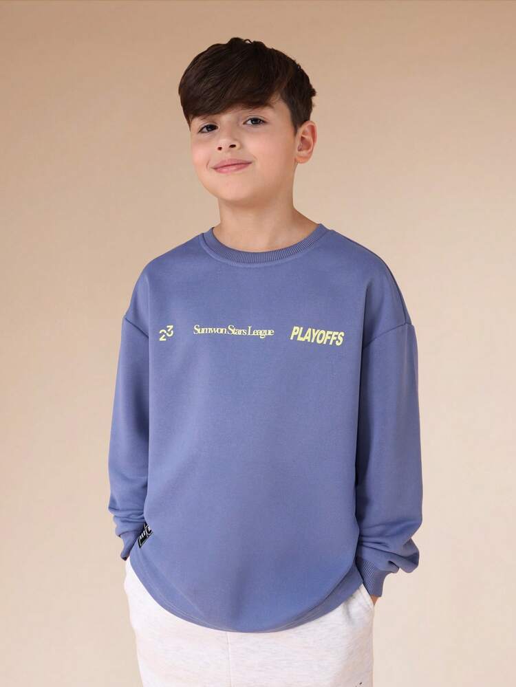 Long Sleeve Letter Print Crew Neck Sweatshirt