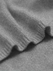 SHEIN Franclia 女士圆领纽扣配腰带长款针织毛衣裙 - 灰色 - 查看 6