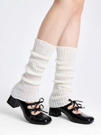 Kawaii 3 paia di scaldamuscoli in maglia a colori casuali, scaldamuscoli in maglia di alta qualità di colore solido nero, bianco e marrone stile punk minimalista, scaldamuscoli in stile JK scolastico, scaldamuscoli in maglia versatili per uso quotidiano casual