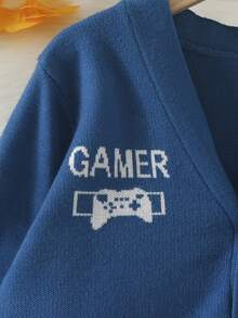 Fantacosmos 男童游戲機提花圖案顏色積木針織開衫 - 彩色 - 查看 4