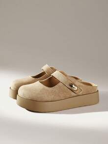 Solecia Giày đế xuồng đơn giản, dễ mang, dễ đi lại, tiện lợi cho nữ - màu nâu - Xem 2