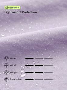 OutZeal 女士户外夹克 露营徒步 防水防风 短款带拉链口袋 - 淡紫色 - 查看 6