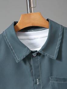 Vacaura 2 件套青少年男孩渐变色翻领长袖休闲衬衫和直筒休闲裤，适合所有季节 - 彩色 - 查看 5