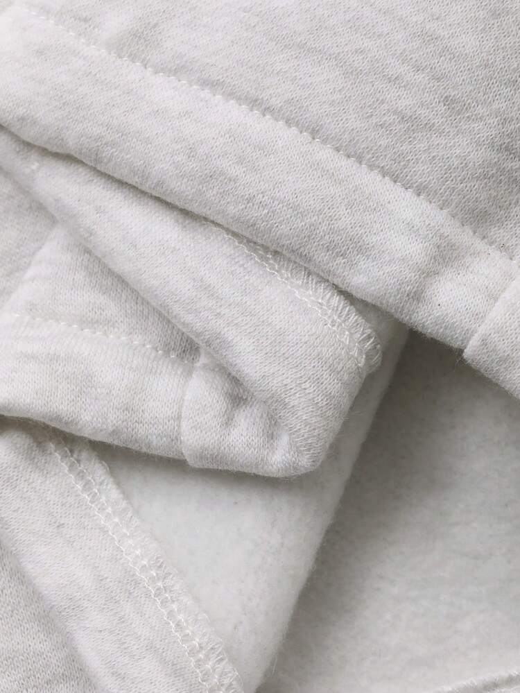 Men's Solid Color Fleece Sweatpants With Elastic Waistband, Autumn/Winter