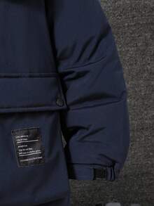 Vacaura Boys' Mid-Length Hooded Padded Coat With Fur Collar, Autumn/Winter Fall