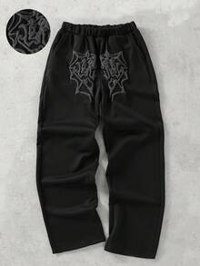 1pc Teenager's Casual Halloween Costumes Foam Graphic Print Straight Leg Sweatpants, Suitable For Daily Commute
