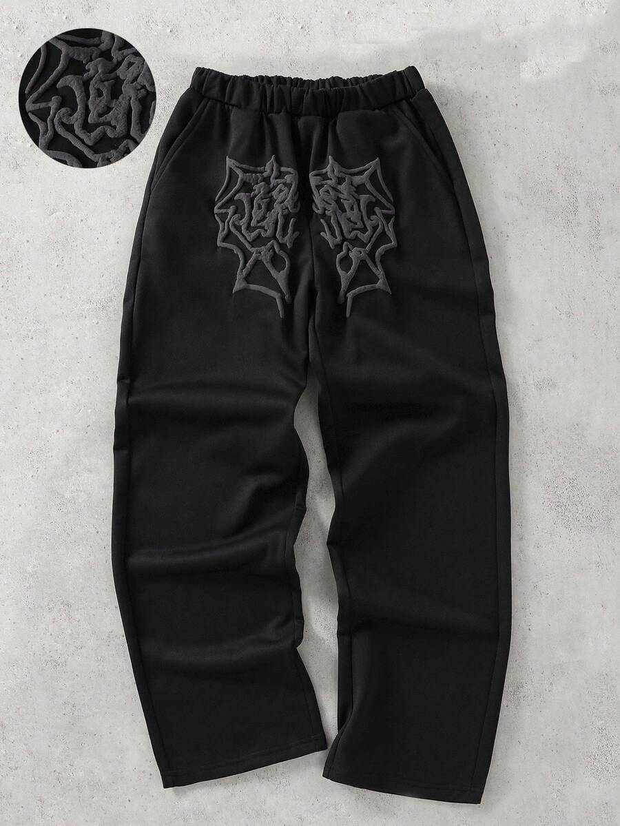 1pc Teenager's Casual Halloween Costumes Foam Graphic Print Straight Leg Sweatpants, Suitable For Daily Commute