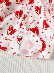 Áo len cardigan cổ polo tay ngắn in hình trái tim ngày lễ tình nhân màu đỏ cho bé trai/bé gái mùa xuân/hè, thích hợp cho tiệc sinh nhật, lễ rửa tội, lễ kỷ niệm sinh nhật lần thứ 1, dạ tiệc, biểu diễn, đám cưới, ngày lễ tình nhân và các dịp khác - Nhiều màu - Xem 7