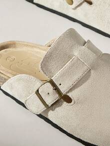 Solecia Women's Casual Slip-On Loafers With Buckle Design For Christmas - Beige - View 5