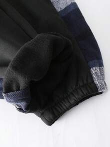 Vacaura 2 件套青少年休闲连帽格子外套和格子侧条纹运动裤，春秋季 - 彩色 - 查看 5