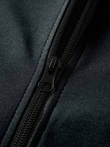 Manfinity Homme Men's Solid Color Minimal Long Sleeve Bomber Jacket Outerwear For Everyday Wear, Fall Mens Cb