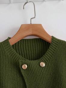 GlowEve 新款时尚女士开衫，欧美时尚百搭简约时尚针织上衣 - 軍綠色 - 查看 5