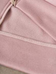 STYNVO Conjunto de 2 piezas de sudadera con capucha con cremallera y pantalón de chándal bordado casual para hombre, color rosa, con forro térmico - Rosa - Ver 7