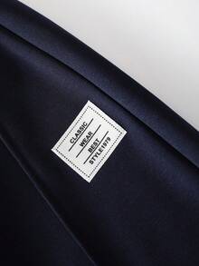 SHEIN Vacaura 2 件套青少年连帽不对称拼接设计海军蓝口袋运动衫和休闲运动裤，春秋季 - 藏蓝色 - 查看 5