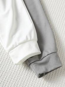 SHEIN Bộ 4 món/Bộ quần áo thun cổ tròn và quần dài dệt kim in chữ màu kaki & trơn thoải mái dành cho bé trai, phù hợp với trang phục trẻ em, quần áo bé trai, trở lại trường, tiệc tùng, đám cưới, trang phục hàng ngày, mùa xuân & mùa hè - Nhiều màu - Xem 4