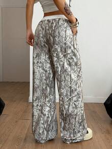 Coolane Women's Fall/Winter Streetwear Going Out Vintage Tree Branch Pattern Wide Leg Casual Loose Pattern Pants - Multicolor - View 2