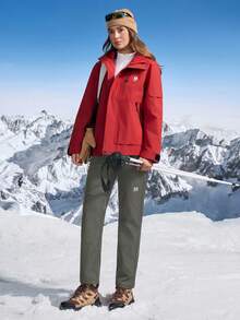 In My Nature 女士高腰拉链口袋直筒宽松徒步裤 - 深灰色 - 查看 7