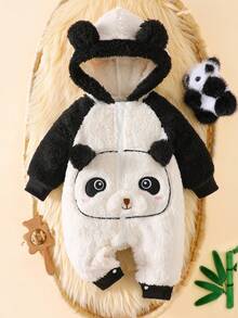 SHEIN Set di tutine per neonati autunno/inverno, nuovo outfit autunnale per bebè, tuta con stampa di panda per bambini