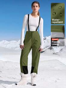 In My Nature 女士撞色口袋滑雪连体服 - 軍綠色 - 查看 5