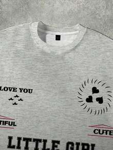 Manfinity Dauomo Herrtröja med rund hals och långärmad grafik, avslappnad passform - Multifärgad - Visa 3