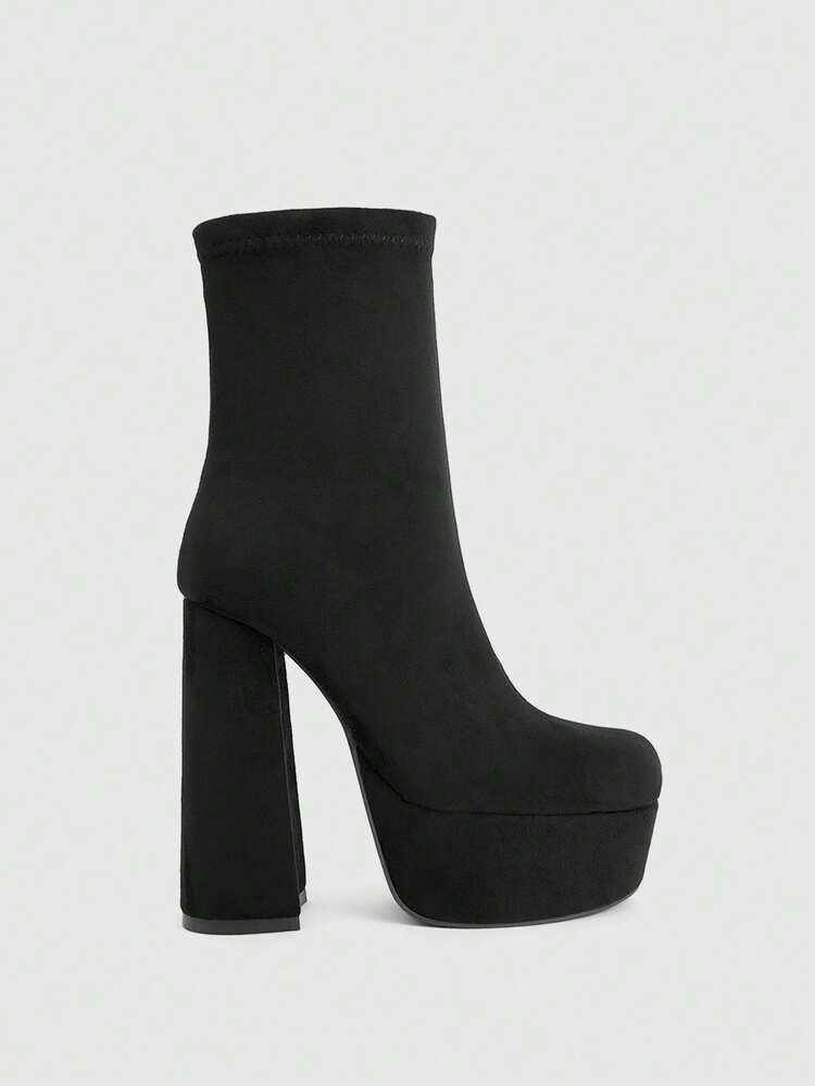 CUCCOO LuxiPop Women's Fashion Waterproof Platform High Heel Ankle Boots, Suitable For Spring/Summer, Vacation Outfits, Travel Essential, 2000s Style