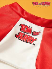 TOM & JERRY X PETSIN 1pc Love Cartoon Cute Printed Red And White Splicing Fashion Cat And Dog Universal Elastic Comfortable Dog T-Shirt - Multicolor - View 6