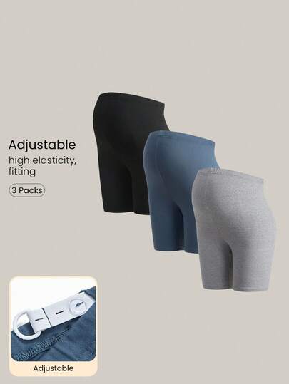 Modmama Maternity Solid Color Adjustable Waist Casual Short Leggings Maternity Shorts Plus Size Short Leggings For Women Stretchy Shorts For Woman Maternity Bottoms