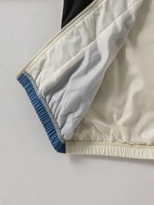 SHEIN Vacaura Conjunto de chándal estampado para niños preadolescentes, chaqueta con capucha con bloques de color contrastante y cremallera, y pantalones de cintura elástica, 2 piezas, ropa deportiva casual para primavera y otoño - Multicolor - Ver 7