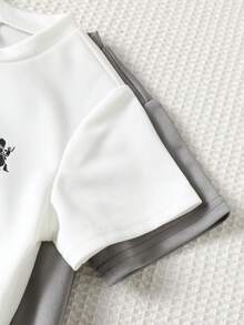 SHEIN Bộ 4 món/Bộ quần áo thun cổ tròn và quần dài dệt kim in chữ màu kaki & trơn thoải mái dành cho bé trai, phù hợp với trang phục trẻ em, quần áo bé trai, trở lại trường, tiệc tùng, đám cưới, trang phục hàng ngày, mùa xuân & mùa hè - Nhiều màu - Xem 6